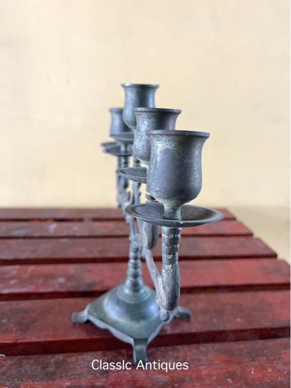 เชิงเทียน5ช่อ ทองเหลืองโบราณเก่าสะสม รูปที่ 3