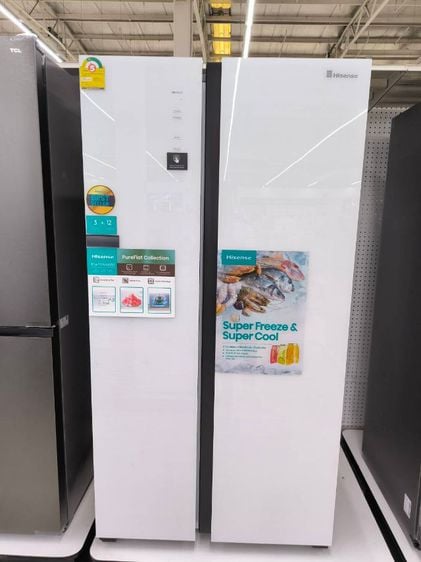 Hisense ตู้เย็นไซด์-บาย-ไซด์ ตู้เย็นไซด์บายไซค์1 5. 8Qมือ1หลุดโชว์มีประกัน
