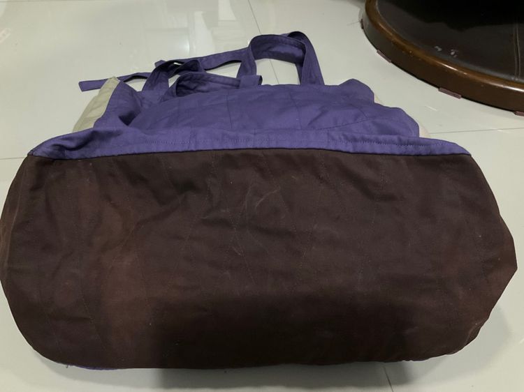 กระเป๋าผ้าใบใหญ่ งานแฮนด์เมค สีม่วง ขนาด 20x48x52 ซม 100 บาท รูปที่ 9