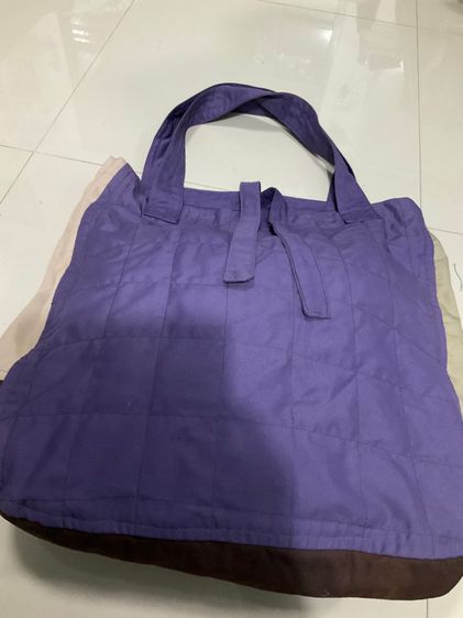 กระเป๋าผ้าใบใหญ่ งานแฮนด์เมค สีม่วง ขนาด 20x48x52 ซม 100 บาท รูปที่ 5