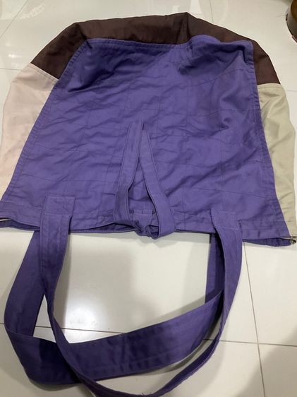 กระเป๋าผ้าใบใหญ่ งานแฮนด์เมค สีม่วง ขนาด 20x48x52 ซม 100 บาท รูปที่ 11