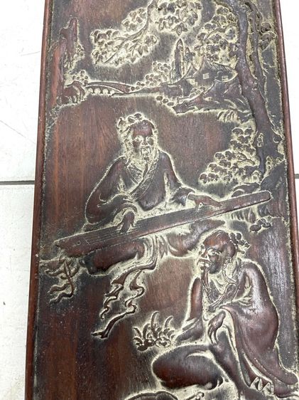 แผ่นไม้แกะสลัก ขุนนางจีนเก่าสะสมA4 รูปที่ 5