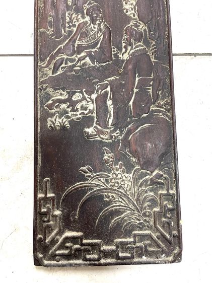 แผ่นไม้แกะสลัก ขุนนางจีนเก่าสะสมA4 รูปที่ 16