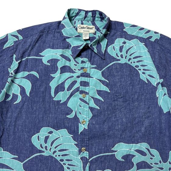 เสื้อฮาวายลายดอก​ Cooke Street ผ้ากลับ Cotton made in Hawaii Size L รูปที่ 7