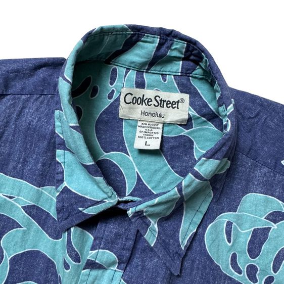 เสื้อฮาวายลายดอก​ Cooke Street ผ้ากลับ Cotton made in Hawaii Size L รูปที่ 3