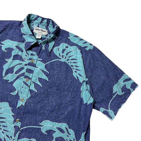 เสื้อฮาวายลายดอก​ Cooke Street ผ้ากลับ Cotton made in Hawaii Size L รูปที่ 6