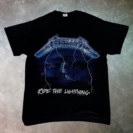 อื่นๆ เสื้อทีเชิ้ต ดำ แขนสั้น Metallica Ride The Lightning tshirt