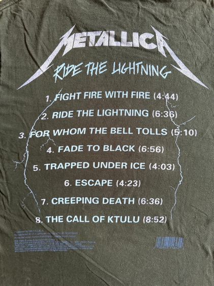 Metallica Ride The Lightning tshirt รูปที่ 3