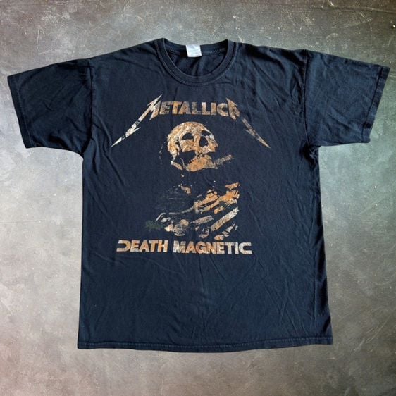 อื่นๆ เสื้อทีเชิ้ต ดำ แขนสั้น Metallica Death Magnetic World Tour 2009 tshirt