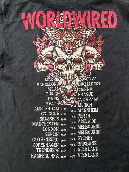 Metallica Worldwired 2019 Tour tshirt รูปที่ 3