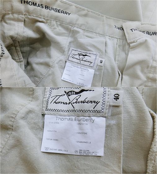 THOMAS BURBERRY แท้ เอว30 กางเกงชิโน่ขายาวคลาสสิกวินเทส รูปที่ 8
