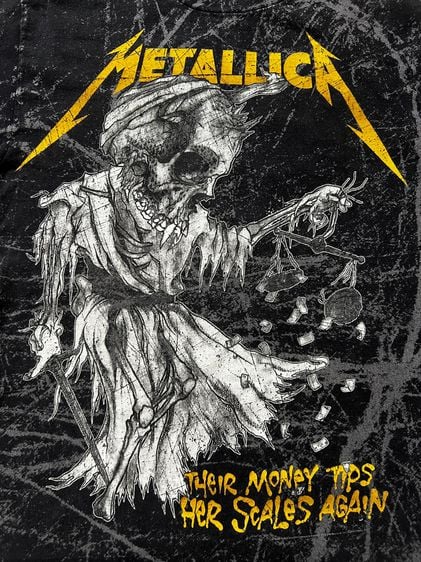 Metallica Their Money Tips Her Scales Again t-shirt รูปที่ 2