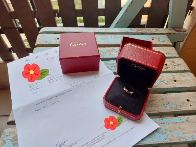 แหวน CARTIER LOVE บาง 18K ROSE GOLD 🌹ไซส์ 57 สวยแท้พร้อมใบ Service Cartier.  🥰 ขายแล้วครับ 🙏 รูปที่ 5