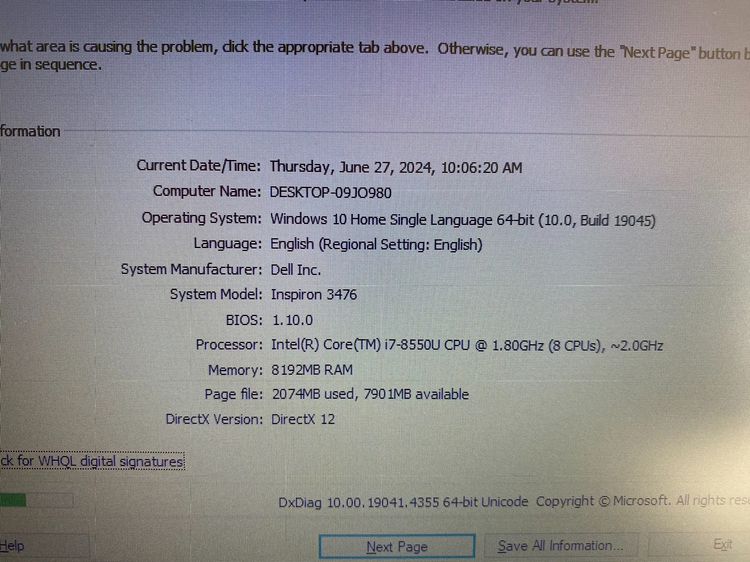 Notebook Dell Inspiron 3476 Core i7 gen 8 Ram 8 SSD 120 แรงๆ ลื่นๆ (นิคมลำพูน) รูปที่ 11