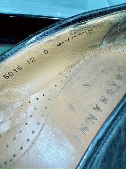รองเท้าหนังแท้ Magnanni Sz.11us45eu29(วัดจริง)cm Made in Spain สีดำ พื้นหนัง แบรนด์ดัง สภาพสวย ไม่ขาดซ่อม ใส่ทำงานออกงานดี รูปที่ 12