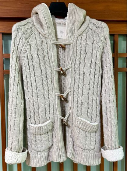เสื้อกันหนาวมีฮู้ด Zara Knit Wear ของแท้ size M สีสวยสุภาพ ใส่แมทได้ง่าย สภาพดีมาก รูปที่ 6