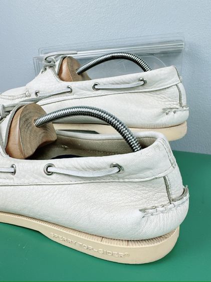 รองเท้าหนังแท้ Sperry Sz.13us47eu31cm Made in Dominican Republic ทรงBoat Shoes สีขาวล้วน สภาพสวย ไม่ขาดซ่อม ใส่เที่ยวทำงานได้หมด รูปที่ 9