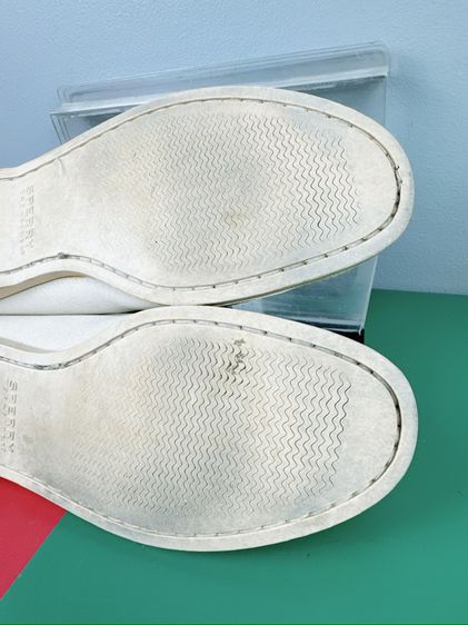 รองเท้าหนังแท้ Sperry Sz.13us47eu31cm Made in Dominican Republic ทรงBoat Shoes สีขาวล้วน สภาพสวย ไม่ขาดซ่อม ใส่เที่ยวทำงานได้หมด รูปที่ 6