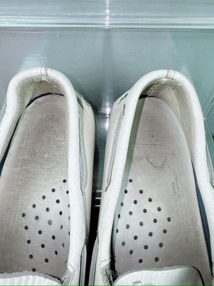 รองเท้าหนังแท้ Sperry Sz.13us47eu31cm Made in Dominican Republic ทรงBoat Shoes สีขาวล้วน สภาพสวย ไม่ขาดซ่อม ใส่เที่ยวทำงานได้หมด รูปที่ 11
