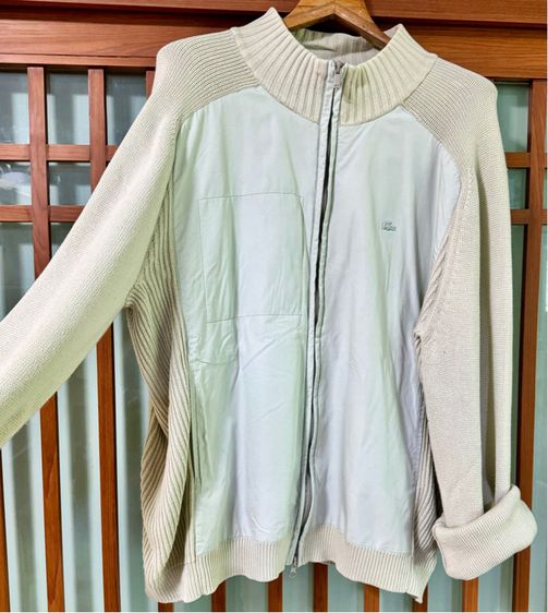 เสื้อแจ็คเก็ต Lacoste ของแท้ สีเขียวพร้อมซิปหน้า แบบเท่ ด้านในมีซิปซ่อน รูปที่ 4