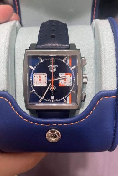 Tag Heuer Monaco X GULF  Product Special Edition 60Y. Blue Opalin Dial CBL2115🇨🇭
        รูปที่ 4