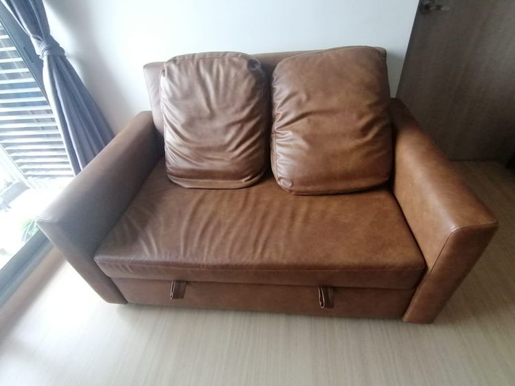 2-seat sofa bed, brown รูปที่ 2