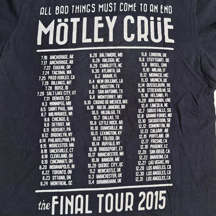 Mötley Crüe, The Final Tour 2015 t-shirt รูปที่ 4