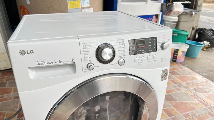 เครื่องซักผ้าฝาหน้า lg ขนาด 8กิโล อบแห้ง5กิโลมือสองพร้อมใช้งานได้ปกติ รูปที่ 4