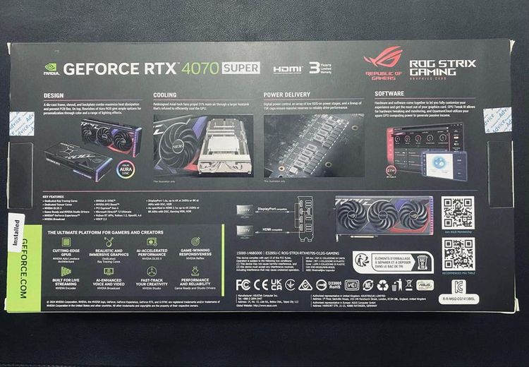 ASUS ROG GeForce RTX 4070 SUPER GDDR6X 12GB รูปที่ 2