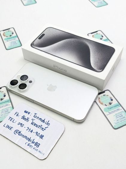 ขาย  เทิร์น iPhone 15 Pro Max 256 White ศูนย์ไทย สภาพใหม่เอี่ยม ประกันยาว 8 เดือน อุปกรณ์ครบยกกล่อง สุขภาพแบต 100 เพียง 37,990 บาท ครับ รูปที่ 2