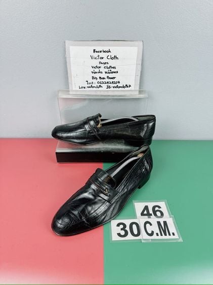 รองเท้าหนังแท้ Lavorazione Artigiana Sz.12us46eu30cm Made in Italy สีดำ พื้นหนัง สภาพสวย ไม่ขาดซ่อม ใส่ทำงานออกงานหล่อ
