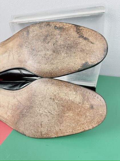 รองเท้าหนังแท้ Lavorazione Artigiana Sz.12us46eu30cm Made in Italy สีดำ พื้นหนัง สภาพสวย ไม่ขาดซ่อม ใส่ทำงานออกงานหล่อ รูปที่ 6