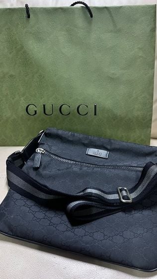 ไนล่อน ไม่ระบุ ดำ Gucci black nylon messenger bag ของแท้💯