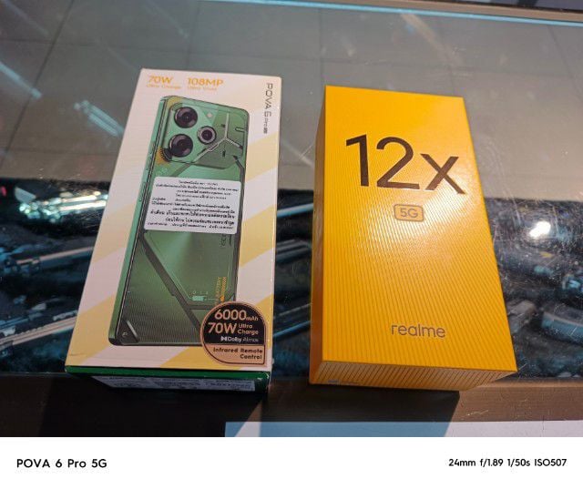 ยี่ห้ออื่นๆ 128 GB  Realme 12x 5G , Tecno pova6pro5G ยกกล่องเครื่องไม่ถึงเดือน