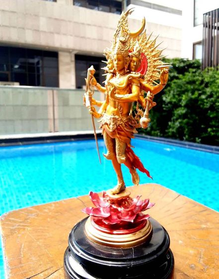 พระตรีมูรติ พระศิวะ พระนารายณ์ พระพรหม เนื้อบรอนซ์ สูงรวมฐานหินอ่อน11นิ้ว สวยงามน่าบูชา รูปที่ 11