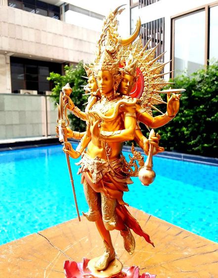 พระตรีมูรติ พระศิวะ พระนารายณ์ พระพรหม เนื้อบรอนซ์ สูงรวมฐานหินอ่อน11นิ้ว สวยงามน่าบูชา รูปที่ 17