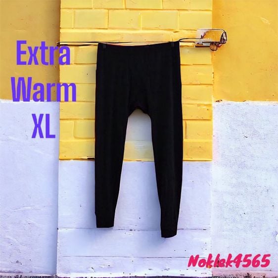 อื่นๆ ดำ แขนยาว กางเกง heattech Uniqlo รุ่น extra warm Cotton สกรีนขอบ (ชาย)  XL