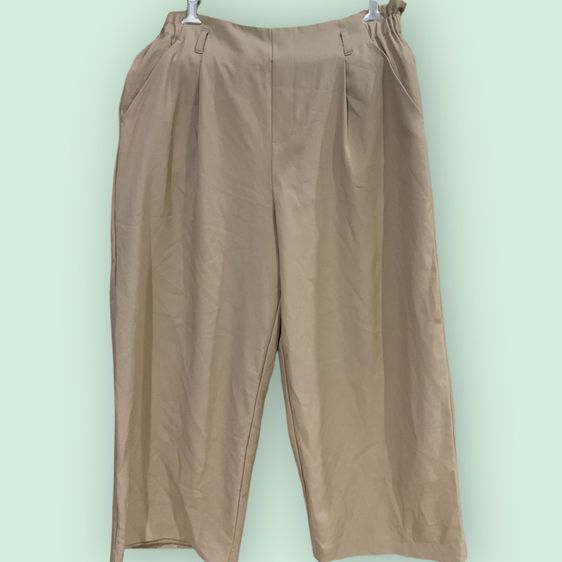 กางเกงขายาวสีแทน  size XL  หรือ oversize  สาวอวบ แบรนด์ญี่ปุ่น สวมใส่สบาย  ผ้าไม่หนัก ใส่แล้วพริ้วดูหุ่นเพียว