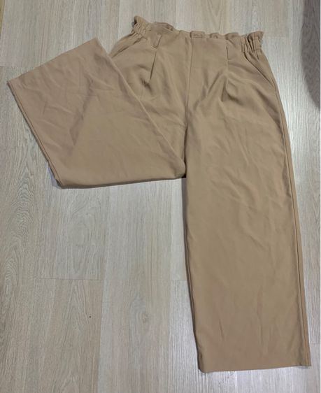 กางเกงขายาวสีแทน  size XL  หรือ oversize  สาวอวบ แบรนด์ญี่ปุ่น สวมใส่สบาย  ผ้าไม่หนัก ใส่แล้วพริ้วดูหุ่นเพียว รูปที่ 4