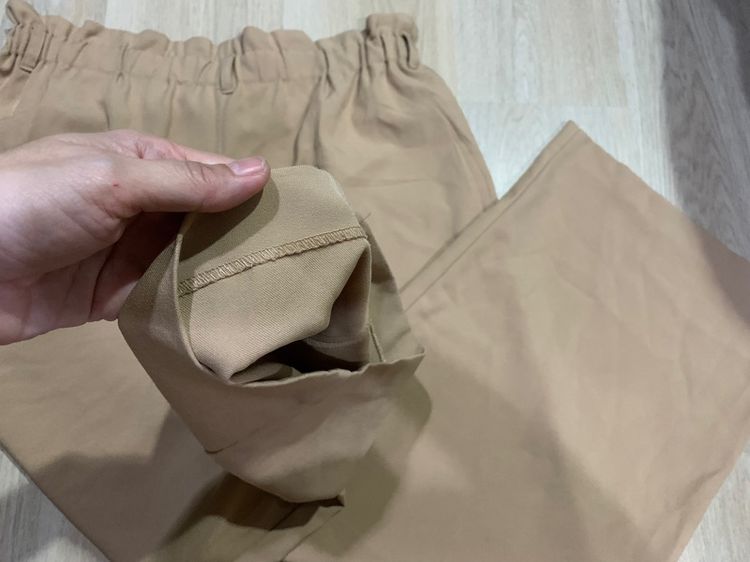 กางเกงขายาวสีแทน  size XL  หรือ oversize  สาวอวบ แบรนด์ญี่ปุ่น สวมใส่สบาย  ผ้าไม่หนัก ใส่แล้วพริ้วดูหุ่นเพียว รูปที่ 9