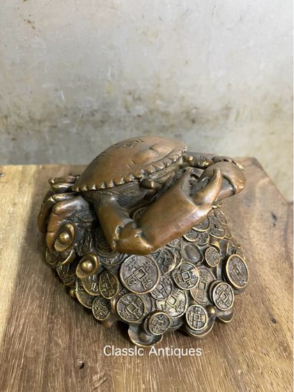 ปู กองเงินกองทอง ทองเหลือง สะสมA3 รูปที่ 4