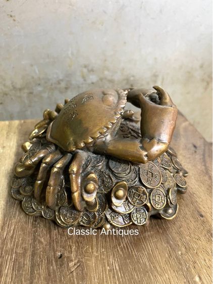 ปู กองเงินกองทอง ทองเหลือง สะสมA3 รูปที่ 3