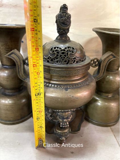 โหงวก่ง ชุดเครื่อง5 ทองเหลืองสะสม รูปที่ 13