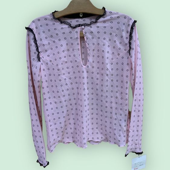 อื่นๆ อื่นๆ ฟรีไซส์ เสื้อแขนยาวสีชมพู ลายจุด  ผ้าใส่สบาย  ใส่ทำงาน หรือใส่ลำลอง ได้หมด แบรนด์ญี่ปุ่น ออกช้อป  Freesize 