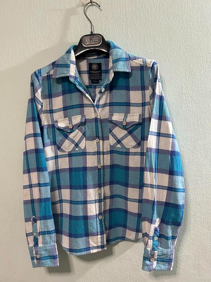 🌈 เสื้อเชิ้ตลายสก๊อต แบรนด์ American Eagle(อเมริกันอีเกิ้ล) แท้💯🌈 รูปที่ 5
