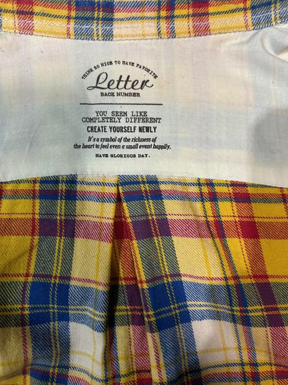 🌈 เสื้อเชิ้ตลายสก๊อต แบรนด์ Letter จากญี่ปุ่น แท้💯🌈 รูปที่ 7