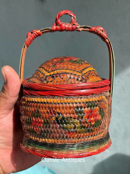 ตะกร้าจีนจิ๋ว โบราณเก่าสะสมA1 รูปที่ 2