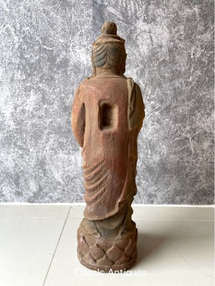 เจ้าแม่กวนอิม ไม้แกะสลักเก่าสะสมA1 รูปที่ 8