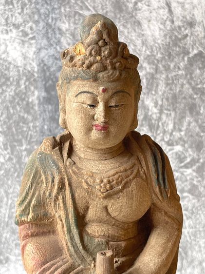 เจ้าแม่กวนอิม ไม้แกะสลักเก่าสะสมA1 รูปที่ 2