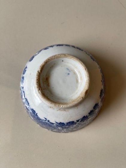 ถ้วย ลายผักชี กังไสลายคราม  โบราณเก่าสะสม รูปที่ 7